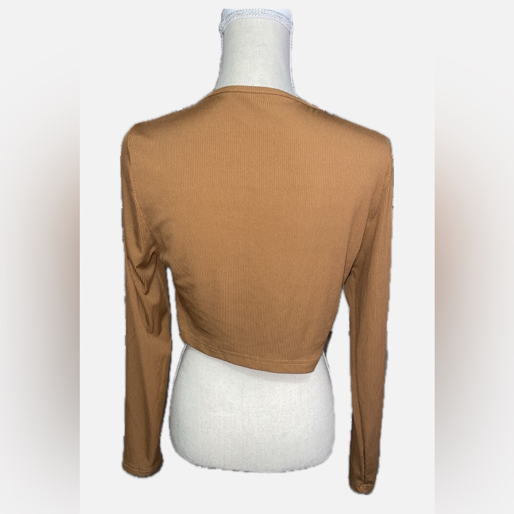 SHEIN Camel Wrap Blouse - Picture 3 of 4